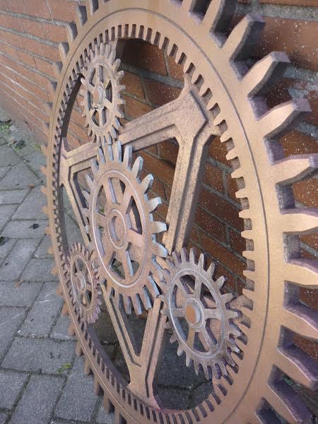 Grote 8 tandwielen wandkunst industriële steampunk stijl tandwiel